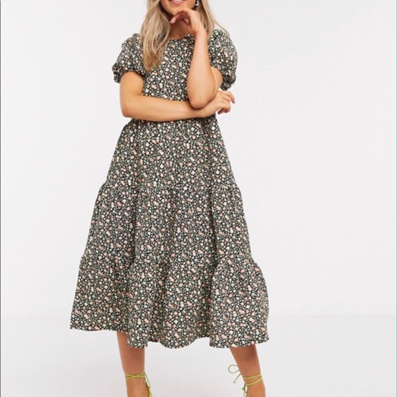 *SOLD* ASOS midi tiered smock dress - Picture 2 of 7